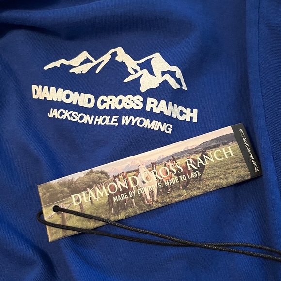 Free People x Diamond Cross Ranch Trailblazer Long Sleeve Blue T-Shirt Sz M NWT - Picture 11 of 13